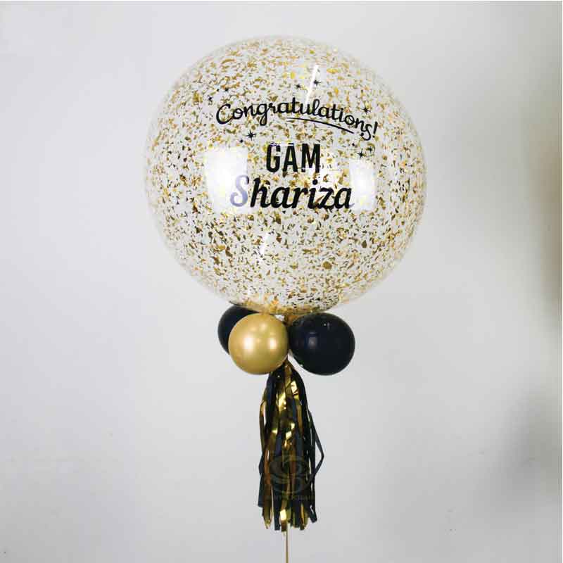 24inch Crushed Confetti Bubble Balloon