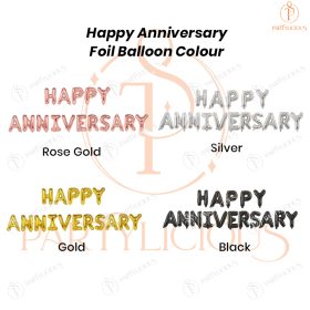 16inch Happy Anniversary Foil Balloon (Normal Air)
