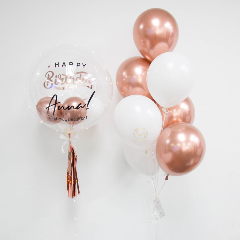 Rosy Bubble Balloon Bunch