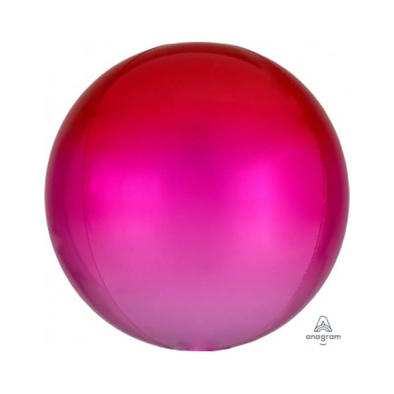 16inch Red & Pink Orbz Foil Balloon