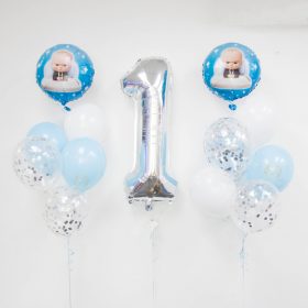 Baby Boss Number Foil Balloon Bunch