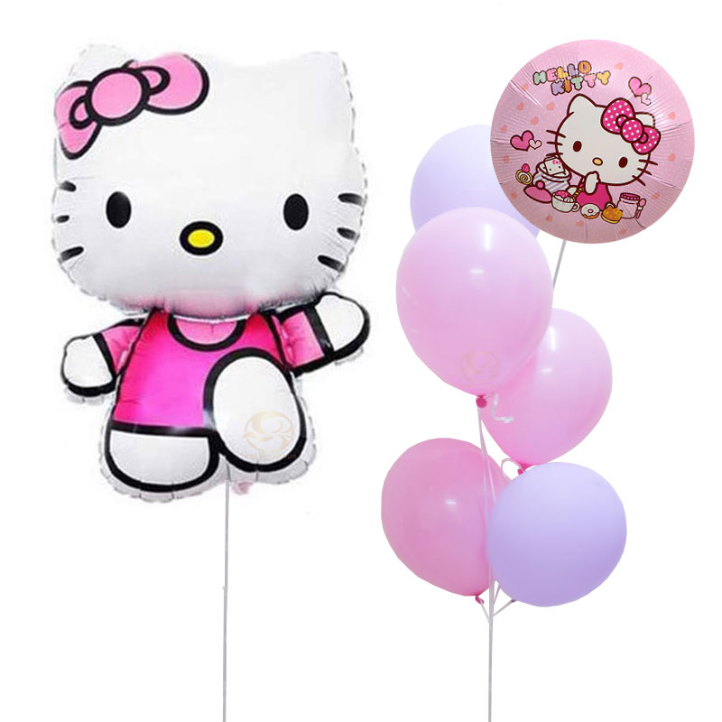 Pink Hello Kitty Latex Balloon Bunch