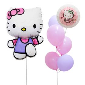 Purple Hello Kitty Latex Balloon Bunch
