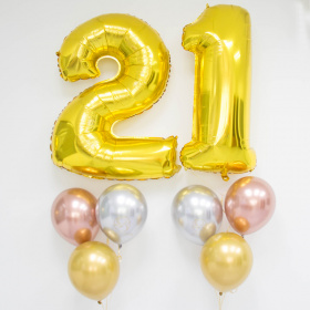 Elena Number Foil Balloon Bunch