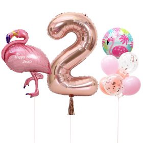 Flamingo Number Balloon Bunch