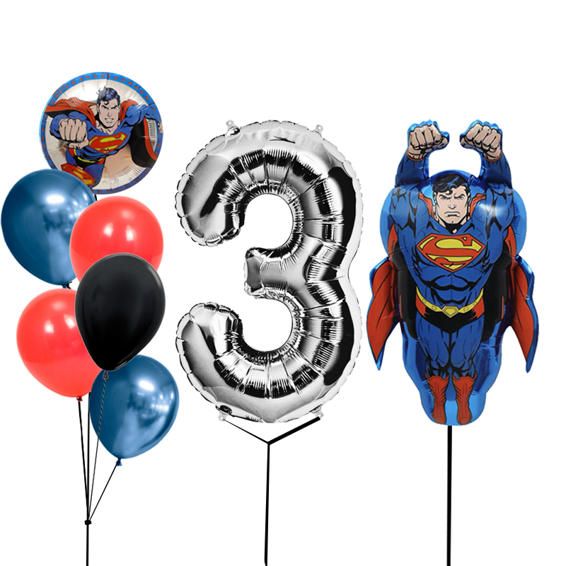 Superman Number Balloon Bunch