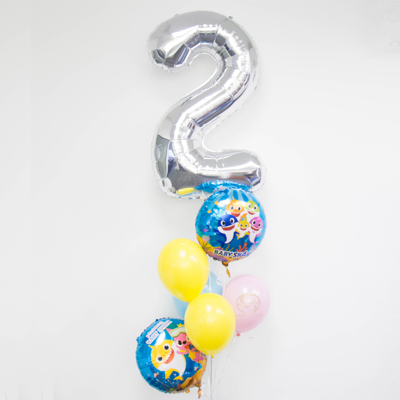 Baby Shark Number Balloon Bunch