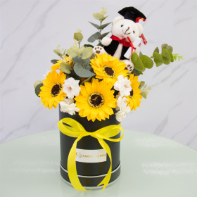 Graduation Sunflower Box | Artificial