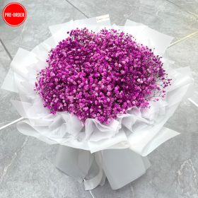 Cherry Pink Baby Breath Bouquet | Fresh