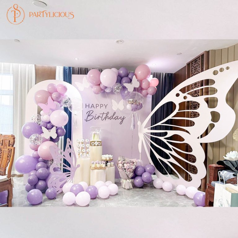 Themed foamboard backdrop package with printed artwork and cut-out props