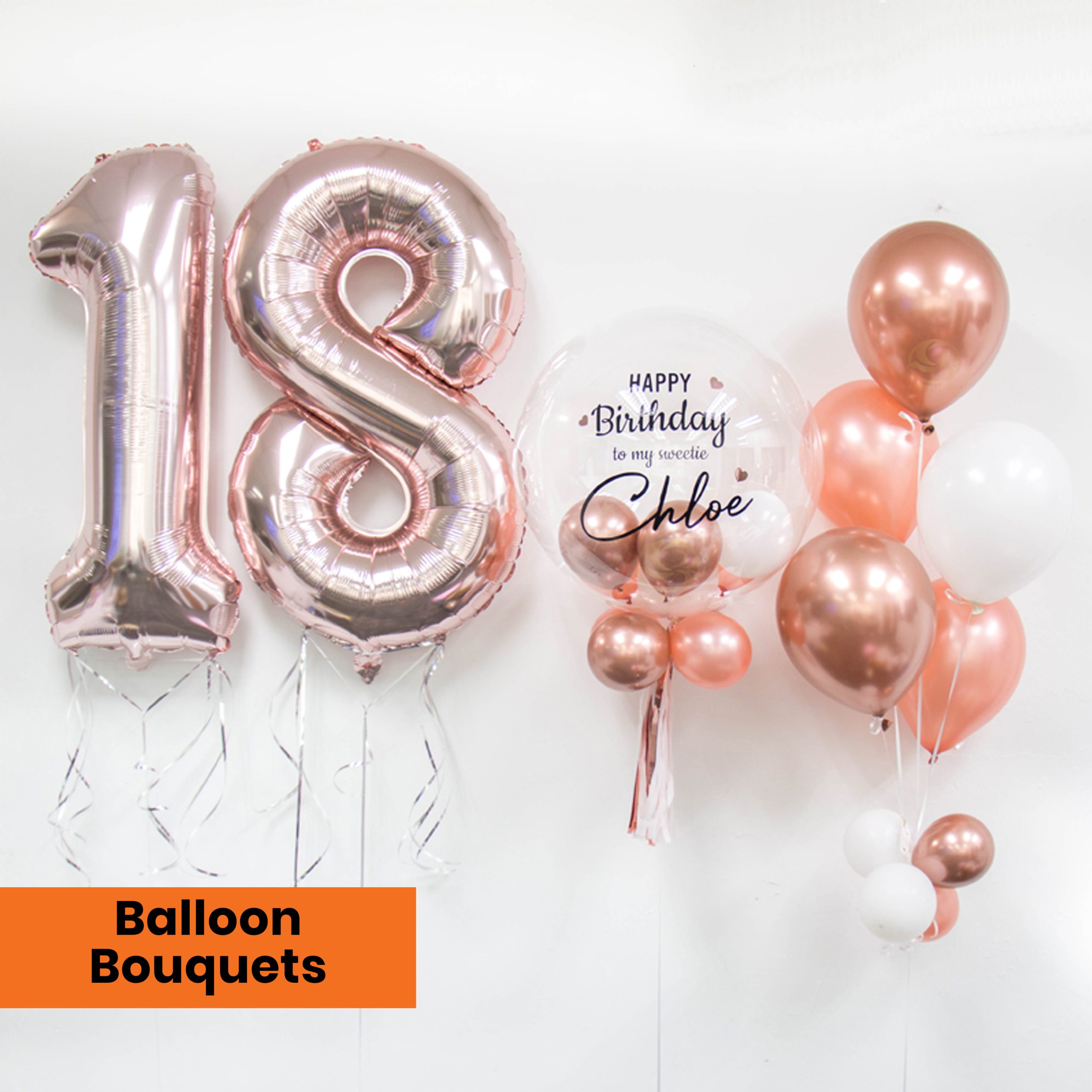Helium balloon bouquets prepared at the Partylicious balloon shop in Kuchai Lama KL