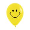 12inch Yellow Smiley Latex Balloon (Helium Air)