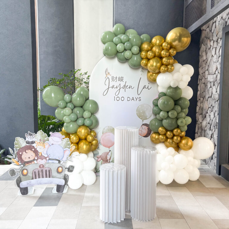 Themed foamboard backdrop package with cut-out props and layered depth