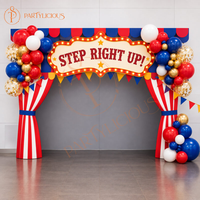Circus Themed Balloon Backdrop Decoration