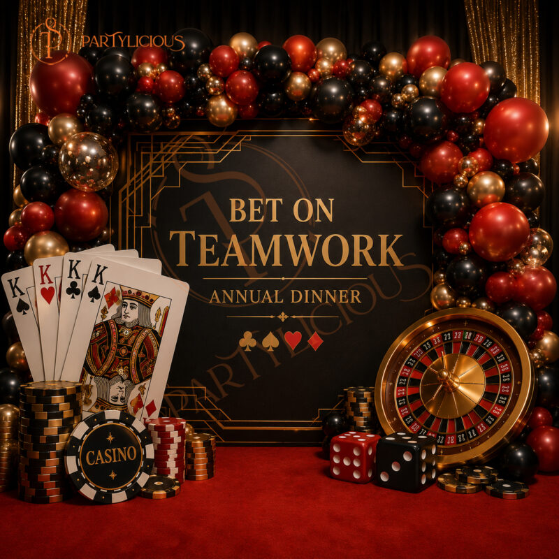 Casino Themed Balloon Backdrop Decoration