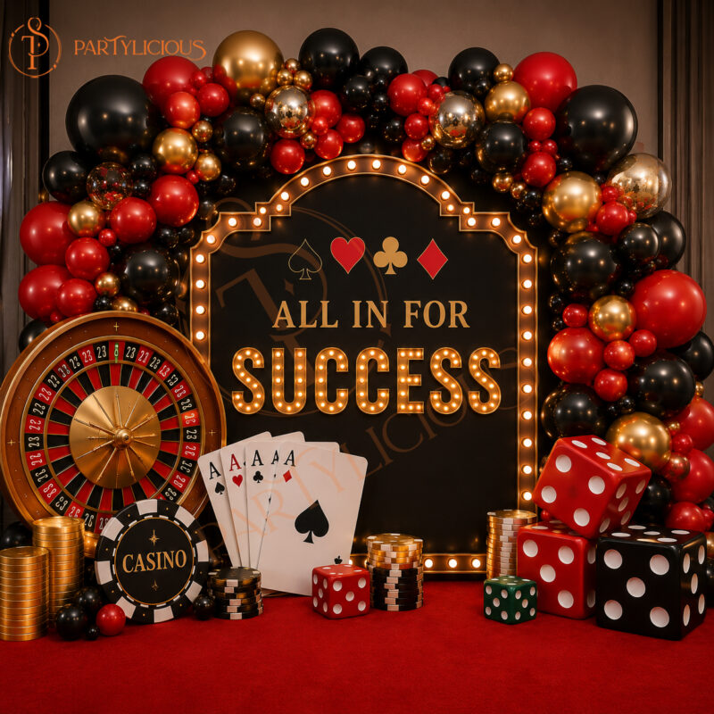 Casino Themed Balloon Backdrop Decoration