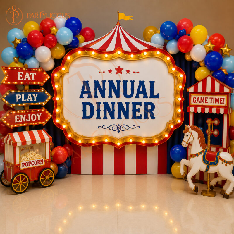 Circus Themed Annual Dinner Balloon Decoration