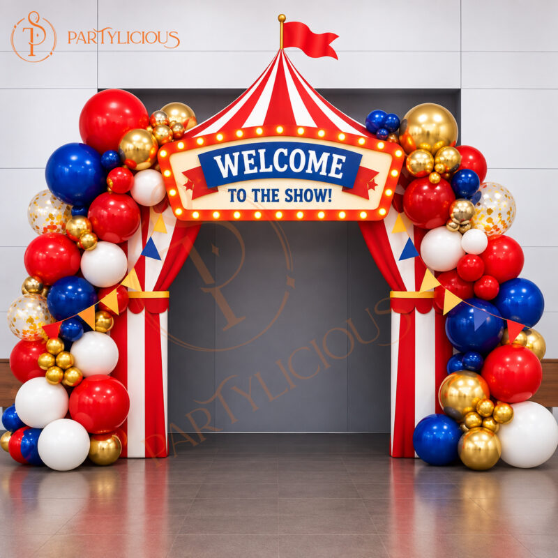Circus Themed Balloon Backdrop Decoration